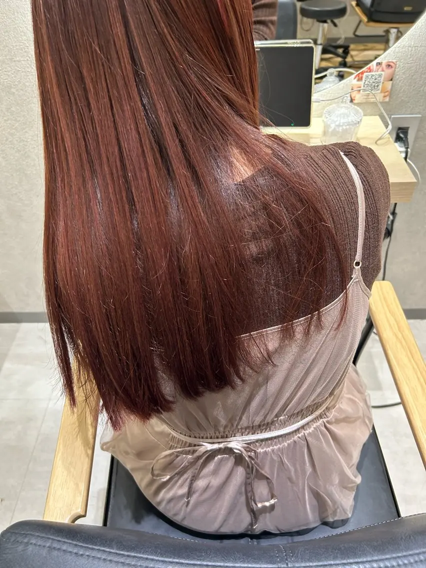 ロング ボブ 髪質改善 似合わせカット おくれ毛 トリートメント ベージュ/ヘアセット 透明感/♡来村 瑚春のヘアスタイル