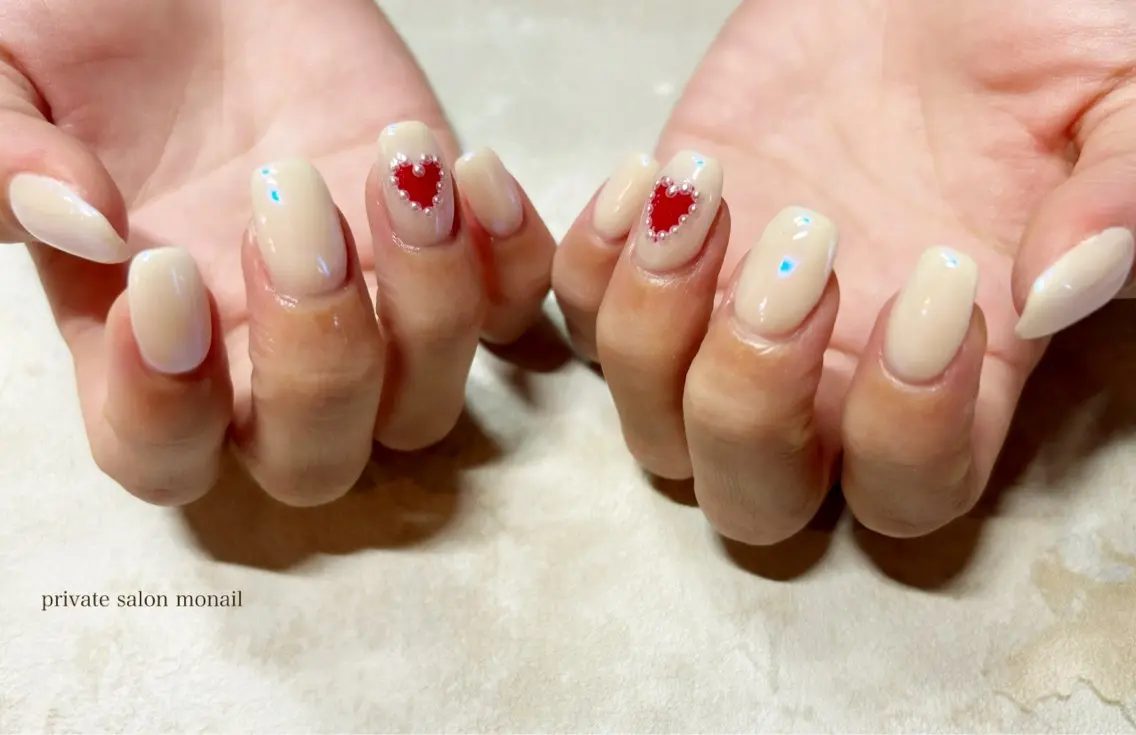 ネイル オーロラネイル ハート ハンドネイル nail salon monailのネイルデザイン