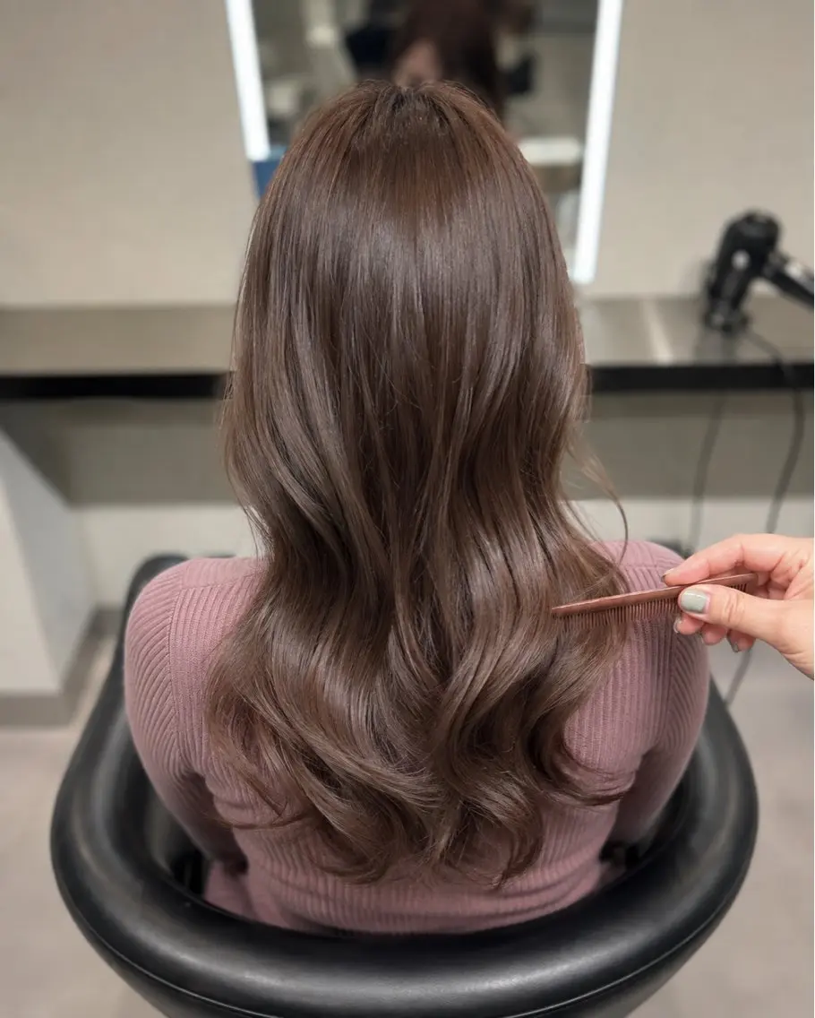ミディアム カラー ブラウンカラー トリートメント 🌈ウルトワ水素 髪質改善naru🌈のヘアスタイル