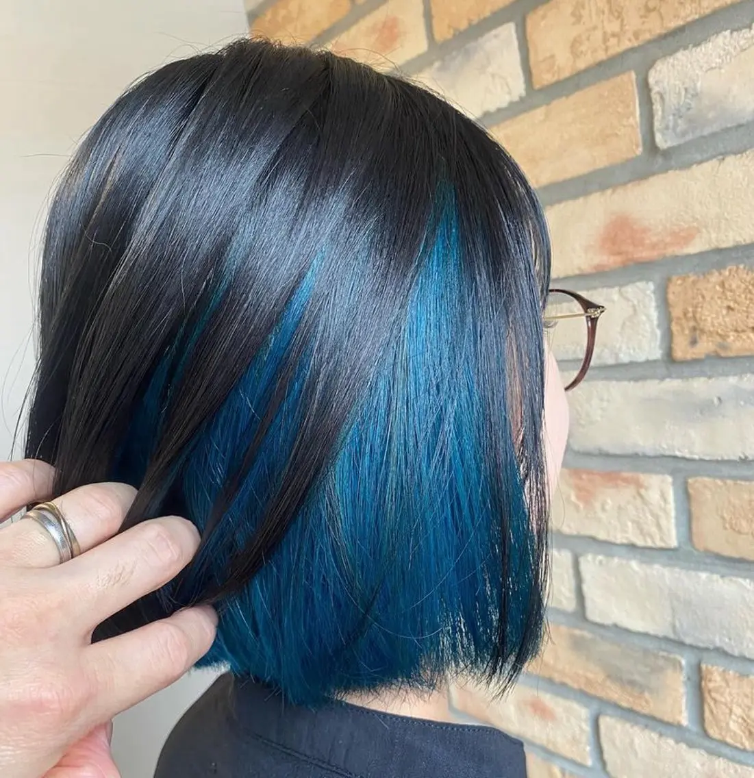 カラー ブルーカラー インナーカラー 烏山 達也のヘアスタイル