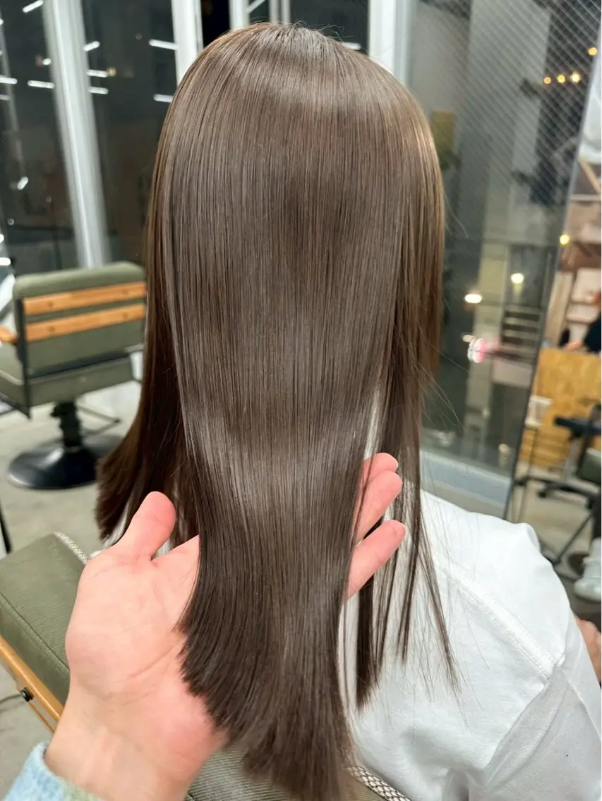 ロング カラー カット ヘアカラー トリートメント まさと/ヘーゼルベー ジュ/レイヤーカットのヘアスタイル
