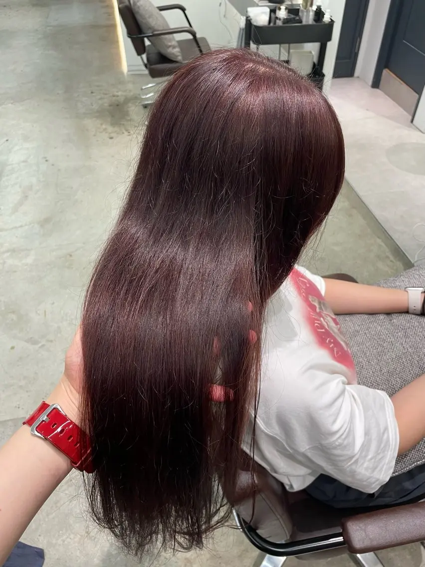 ロング カラー ブリーチ ブリーチなしカラー Watanabe Maiのヘアスタイル