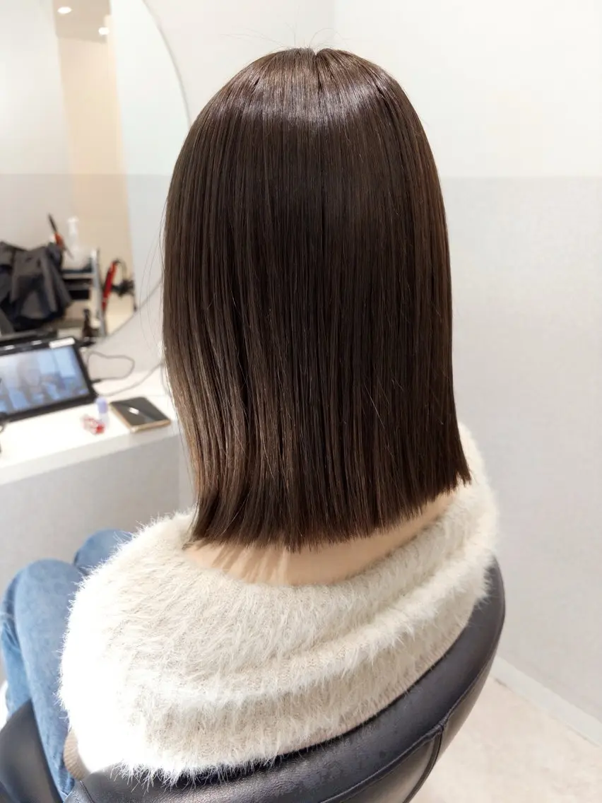 ミディアム カラー ブラウンカラー チョコレートブラウン ボブ カット ヘアカラー 女性リピ90%🍨 🩷佐藤みずきのヘアスタイル