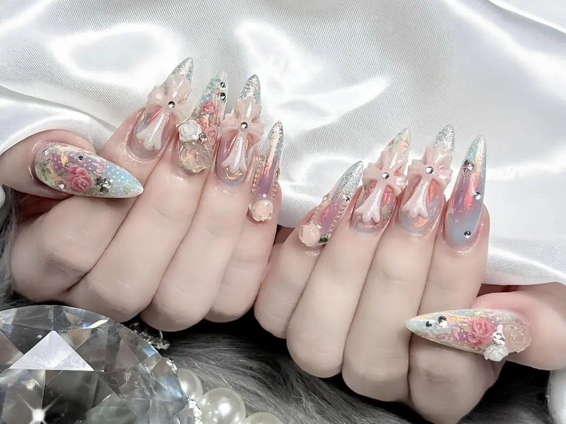 ネイル アートネイル ジェルネイル 韓国ネイル ロングネイル 持ち込み ハンドネイル Nova Nailのネイルデザイン