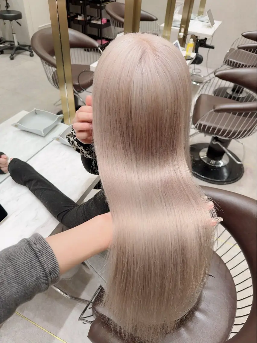 ロング カラー ヘアカラー トリートメント ARIA💎縮毛矯正 ブリーチ💎複雑履歴のヘアスタイル