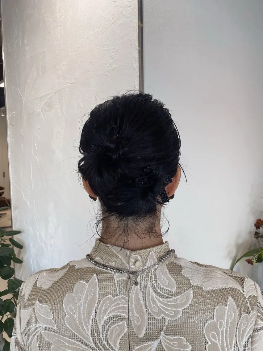 ショート ヘアアレンジ 暖色カラー /ヘアアレンジ/花鈴のヘアスタイル