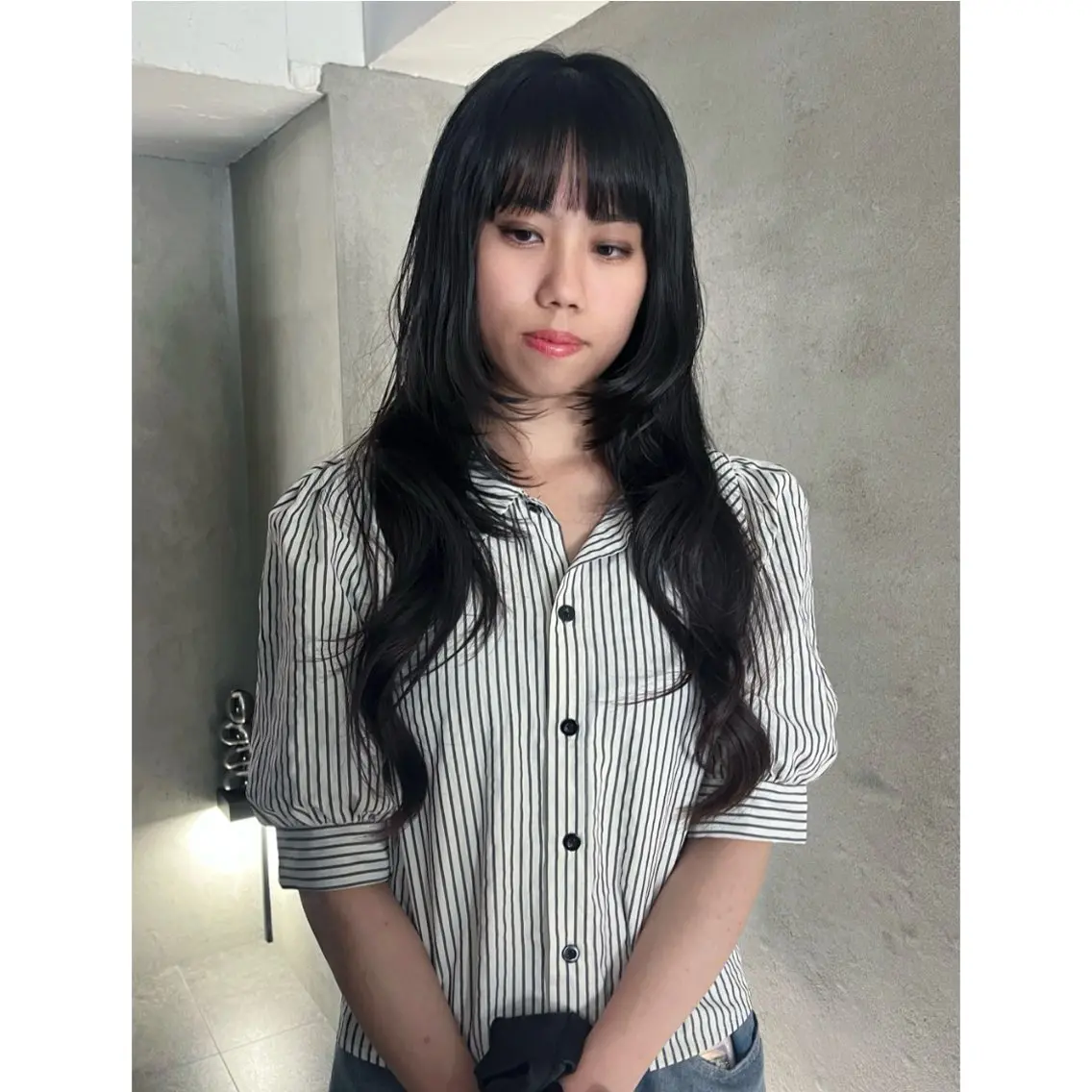 ロング ボブ 髪質改善 レイヤーカット カット 広香🪽ハイトーン/ レイヤー/ヘアセットのヘアスタイル