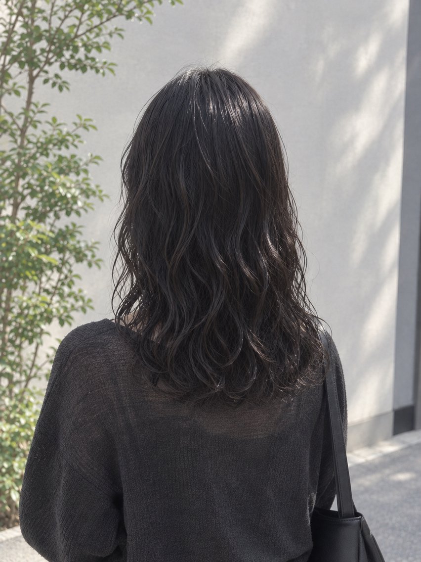 セミロング セミロングパーマ カット パーマ 清水 成美のヘアスタイル