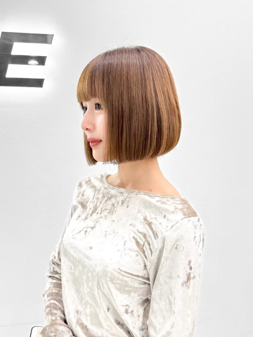 ショート カラー ヘアアレンジ 縮毛矯正🤍 盛れるボブ/ひかりのヘアスタイル