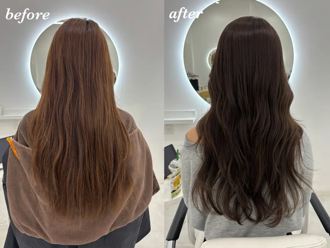 ロング カラー カット ヘアカラー トリートメント 【aini天王寺】 𝐚𝐢𝐫𝐢✂︎のヘアスタイル