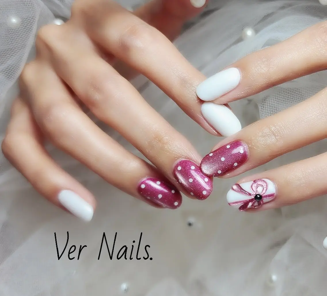 ネイル ドット リボン ハンドネイル Ver  Nails.のその他イメージ