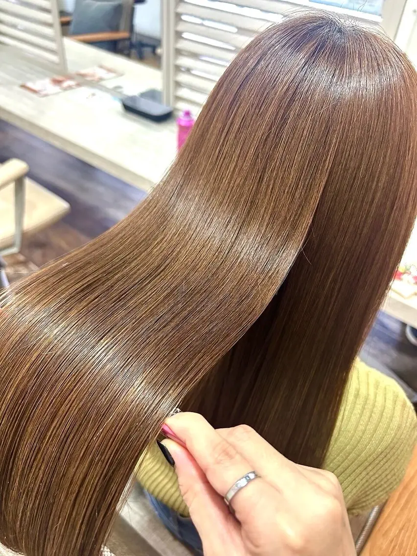 ロング カラー パーマ ブリーチ 髪質改善 ロング トリートメント 酸性ストレート 💎髪質改善専門 jewel boxのヘアスタイル