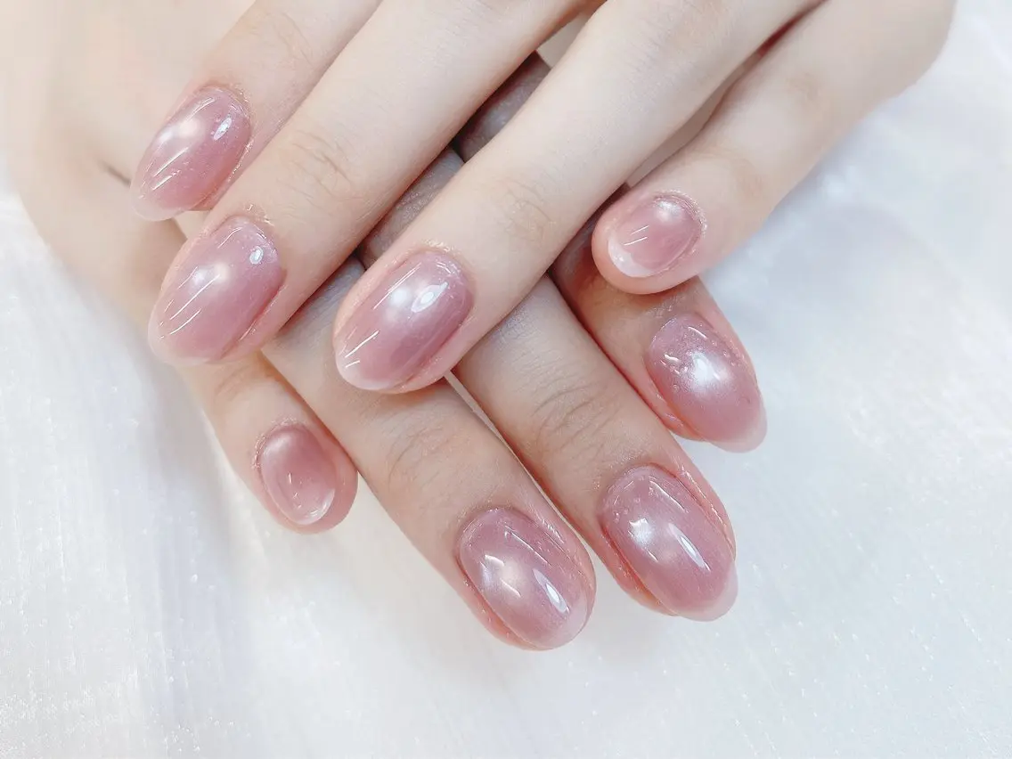 ネイル チークネイル 成人式 フレンチネイル グラデーション 氷ネイル・うるうるネイル ハンドネイル DUO MI nail salonのネイルデザイン