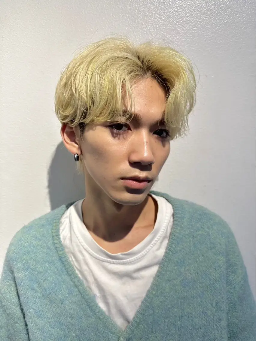 ショート カラー パーマ ヘアセット メンズパーマ/韓国 ヘア/Mino🤍のヘアスタイル