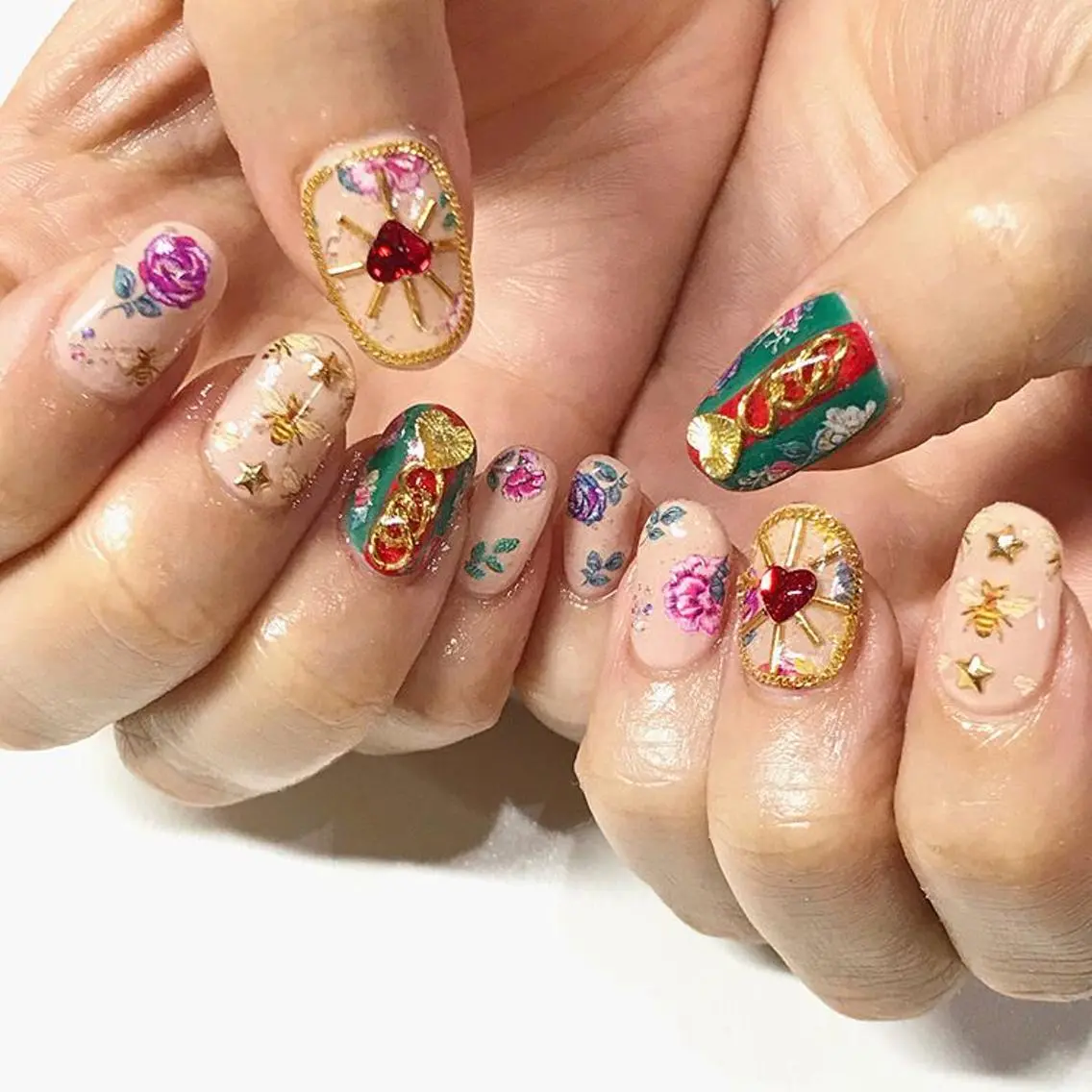 ネイル 渋谷／チップ長さ出し 👑アプレgel-xのネイルデザイン