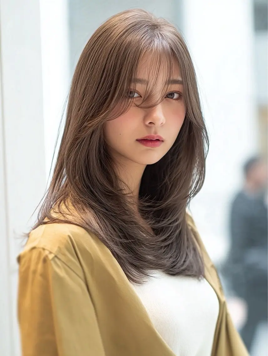 ロング パーマ 縮毛矯正 トリートメント 韓国×艶ハイトーンが かわいい✨️リオ🍒のヘアスタイル