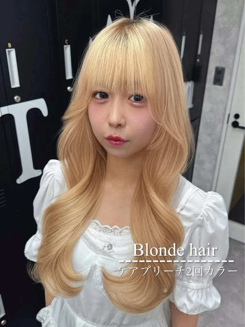 ロング カラー ヘアカラー トリートメント ハイトーン特化💍 chloe💍韓国のヘアスタイル