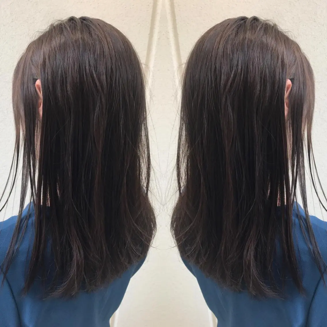 セミロング カラー アッシュ アッシュグレー カット ヘアカラー 柴田 祐輔のヘアスタイル