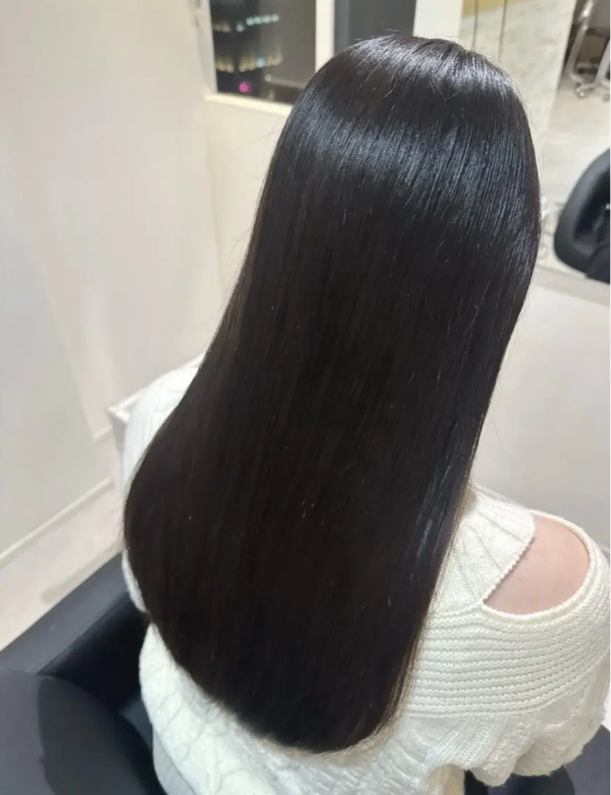【縮毛🩰オーダーメイドで柔らかな質感へ】髪質改善ストレート+トリートメント🫣🫧🎀の写真