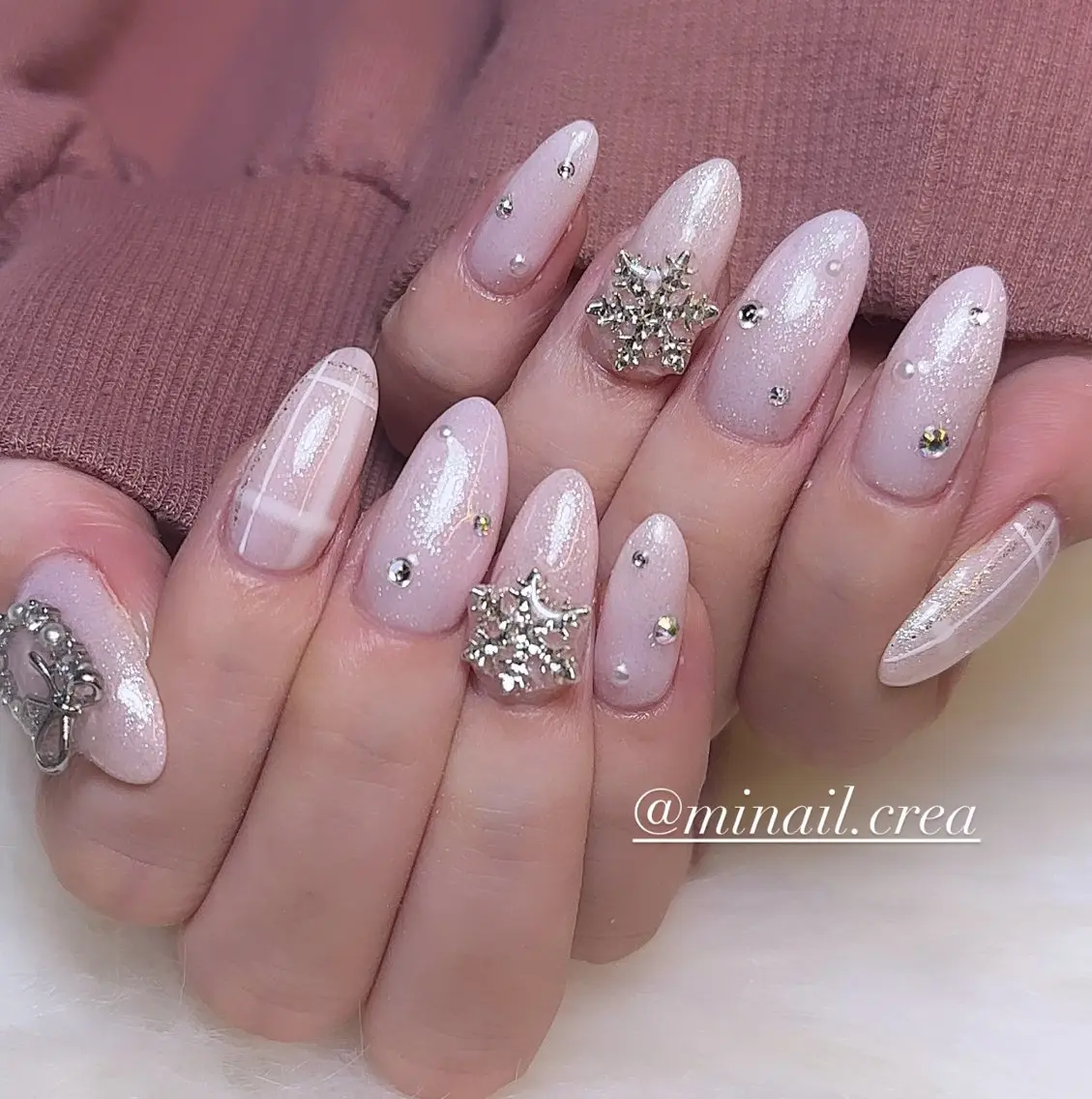 ネイル ジェルネイル キラキラネイル ロングネイル ワンカラーネイル スカルプネイル CReA nailのネイルデザイン