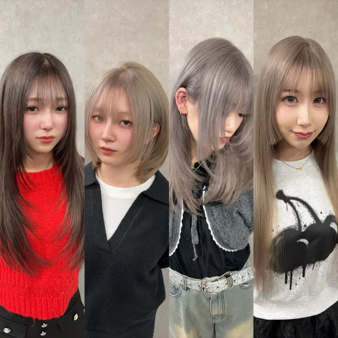 ロング カラー がわ/ハイレイヤー /ハイトーンカラーのヘアスタイル