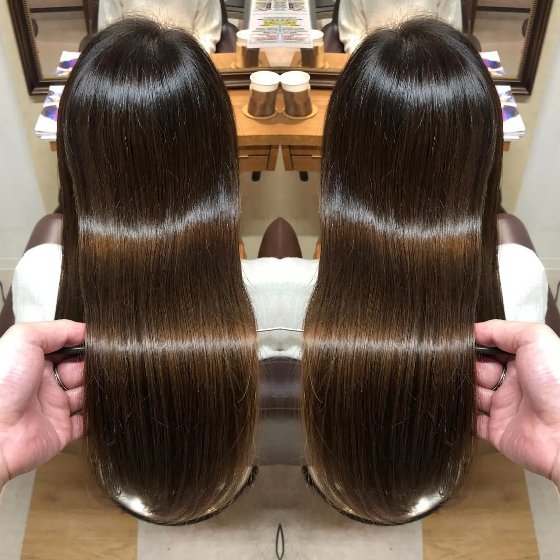 ロング カラー パーマ イルミナカラー 髪質改善 縮毛矯正 tuuli トゥーリのヘアスタイル