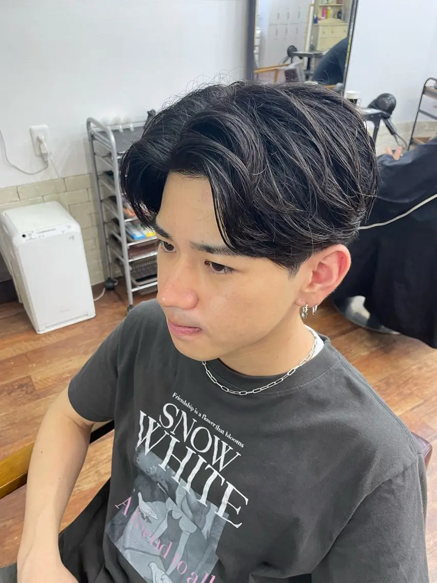 ショート メンズ センターパート 刈り上げ RITSUKI横浜 メンズ特化😎のヘアスタイル