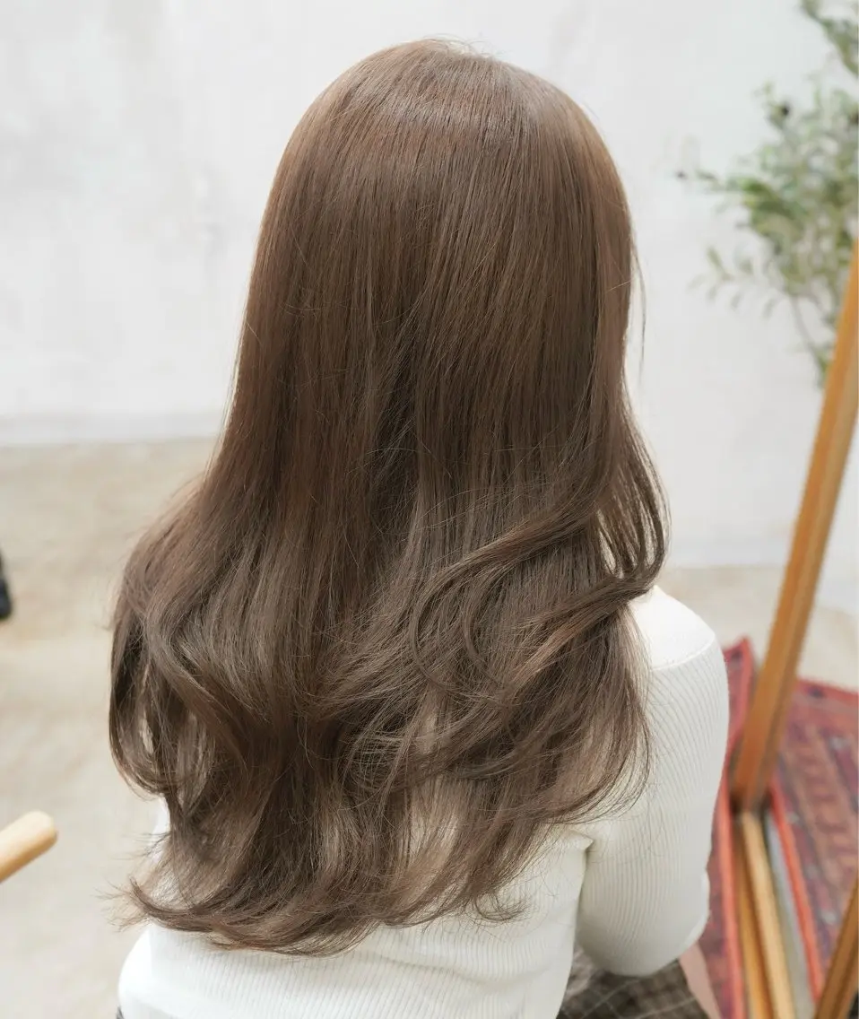 ロング カラー ベージュカラー ヘーゼル 透けヘア/艶ベージュ ヘアセット/nagiのヘアスタイル