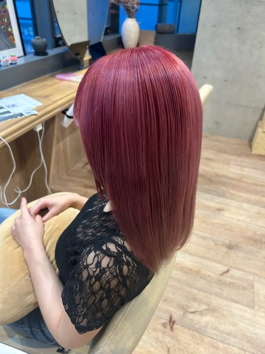 ミディアム カラー ヘアカラー トリートメント 頭浸浴スパ/艶カラー 🌼Hime🌼のヘアスタイル