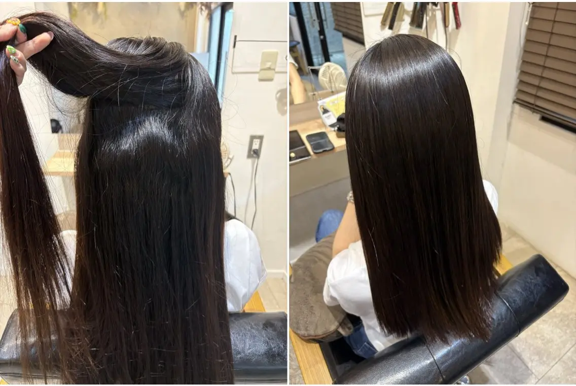 ロング 髪質改善 トリートメント カット 縮毛矯正 トリートメント 南雲 由麻のヘアスタイル