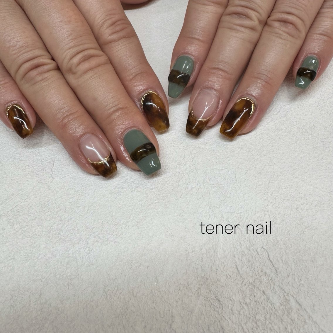 ネイル べっ甲ネイル ハンドネイル テネルネイル tener nailのネイルデザイン