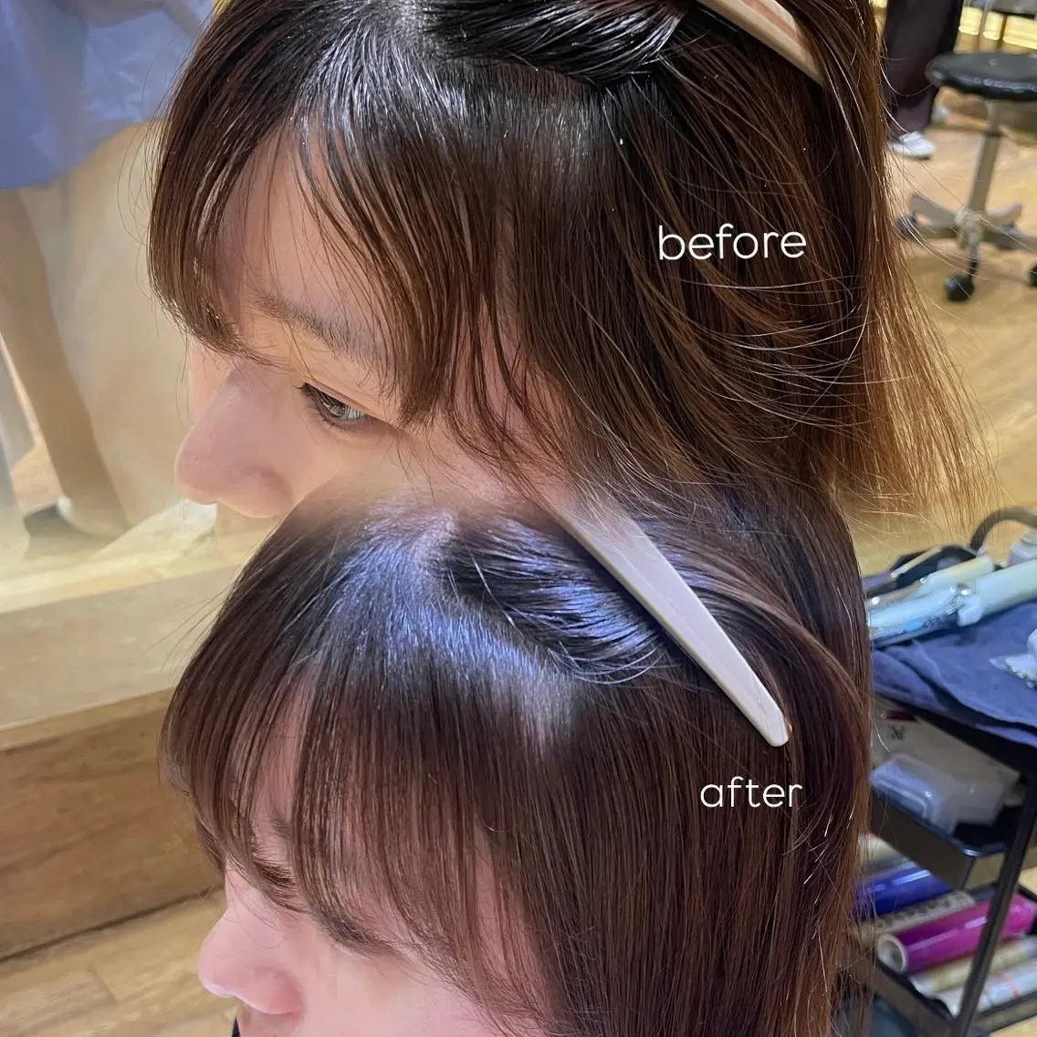 セミロング パーマ パーマ 縮毛矯正 縮毛矯正/レイヤー 🌙児玉光瑠のヘアスタイル