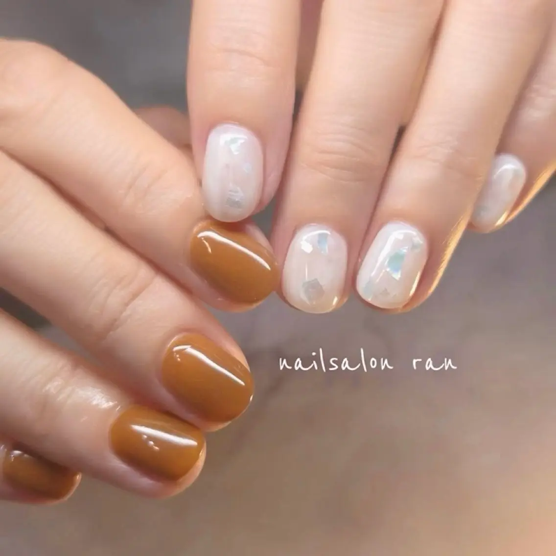 ネイル ホログラムネイル ハンドネイル ハンドケア nailsalon ranのネイルデザイン