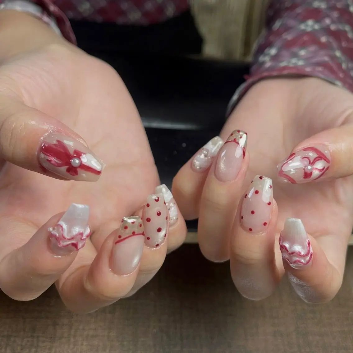 ネイル アートネイル 長さ出し 韓国ネイル ロングネイル スカルプネイル ハンドネイル Lumi de nailsのネイルデザイン