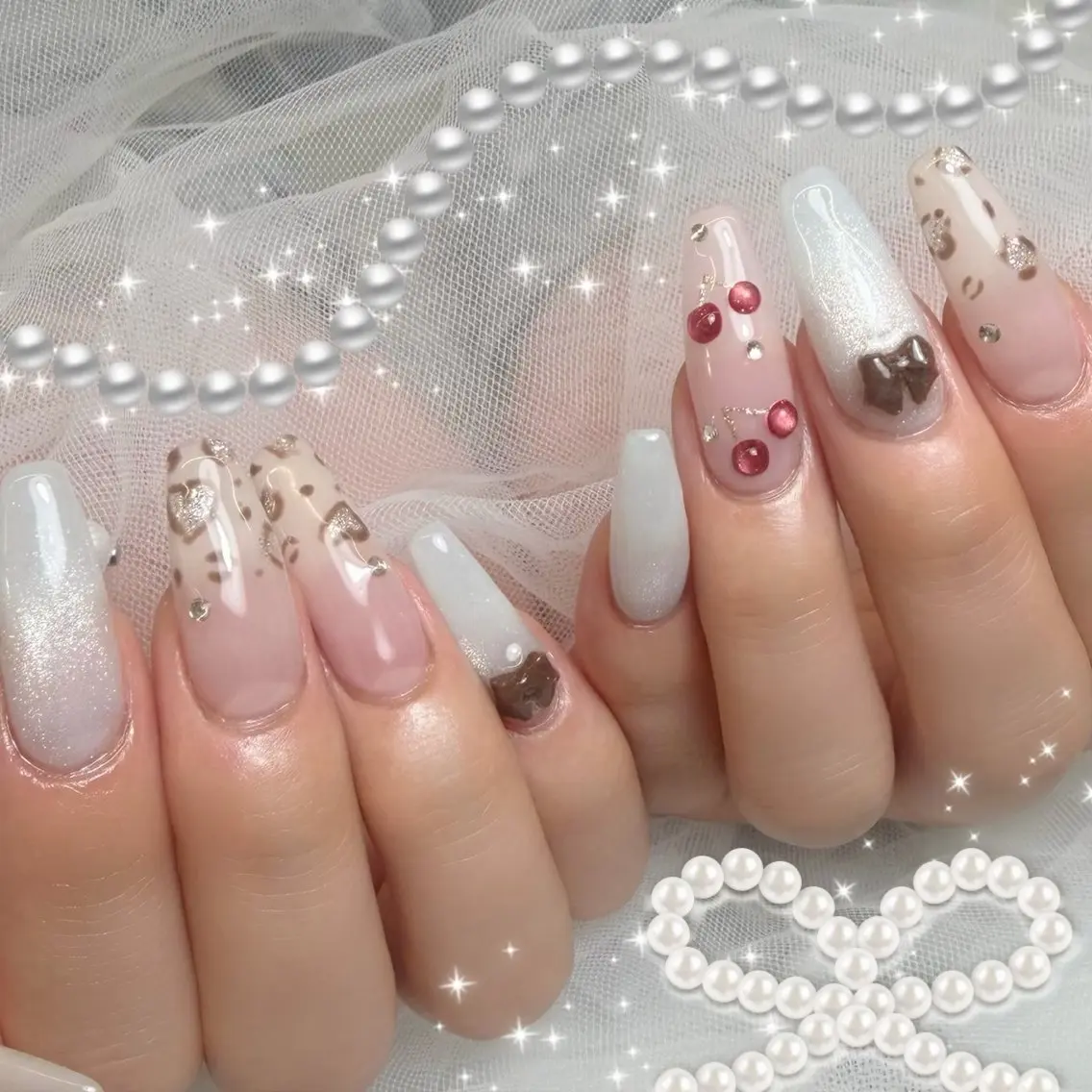 ネイル ハンドネイル MAKI🍒堺筋本町 ガーリー/綺麗めのネイルデザイン