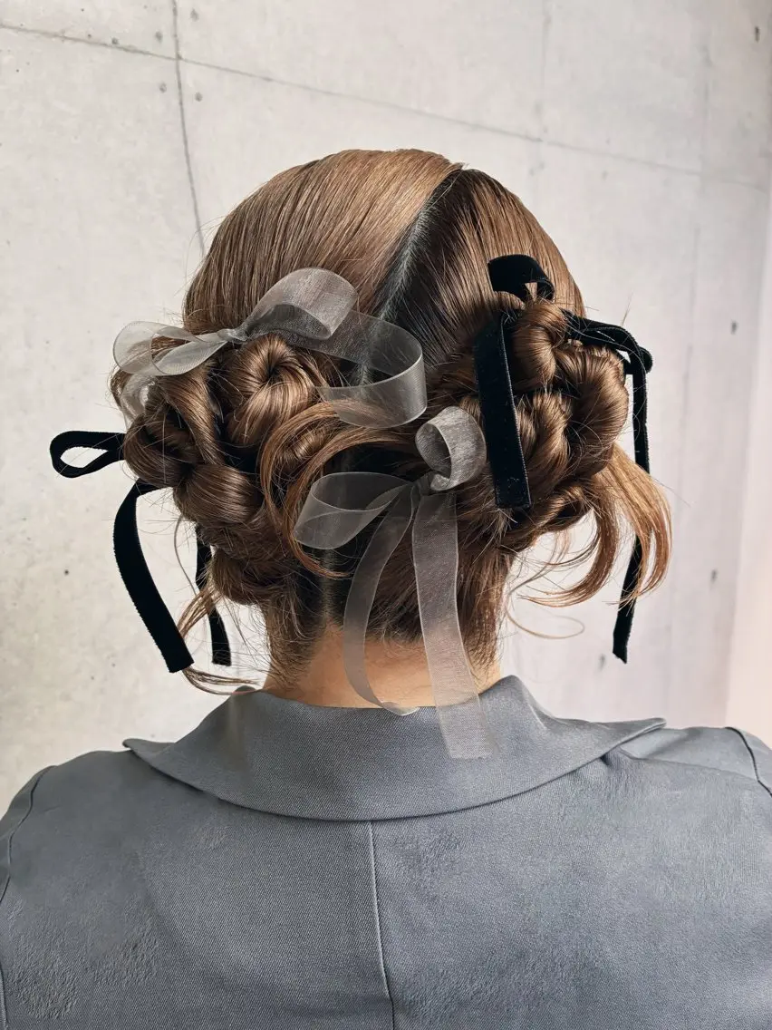 ミディアム ヘアアレンジ ヘアセット 勝野 麻美のヘアスタイル
