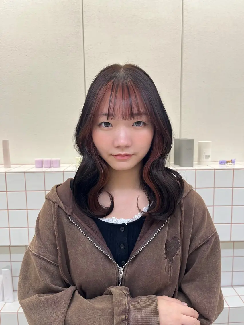ミディアム カラー ヘアカラー トリートメント 🌼花屋併設🌼 木下奈々望のヘアスタイル