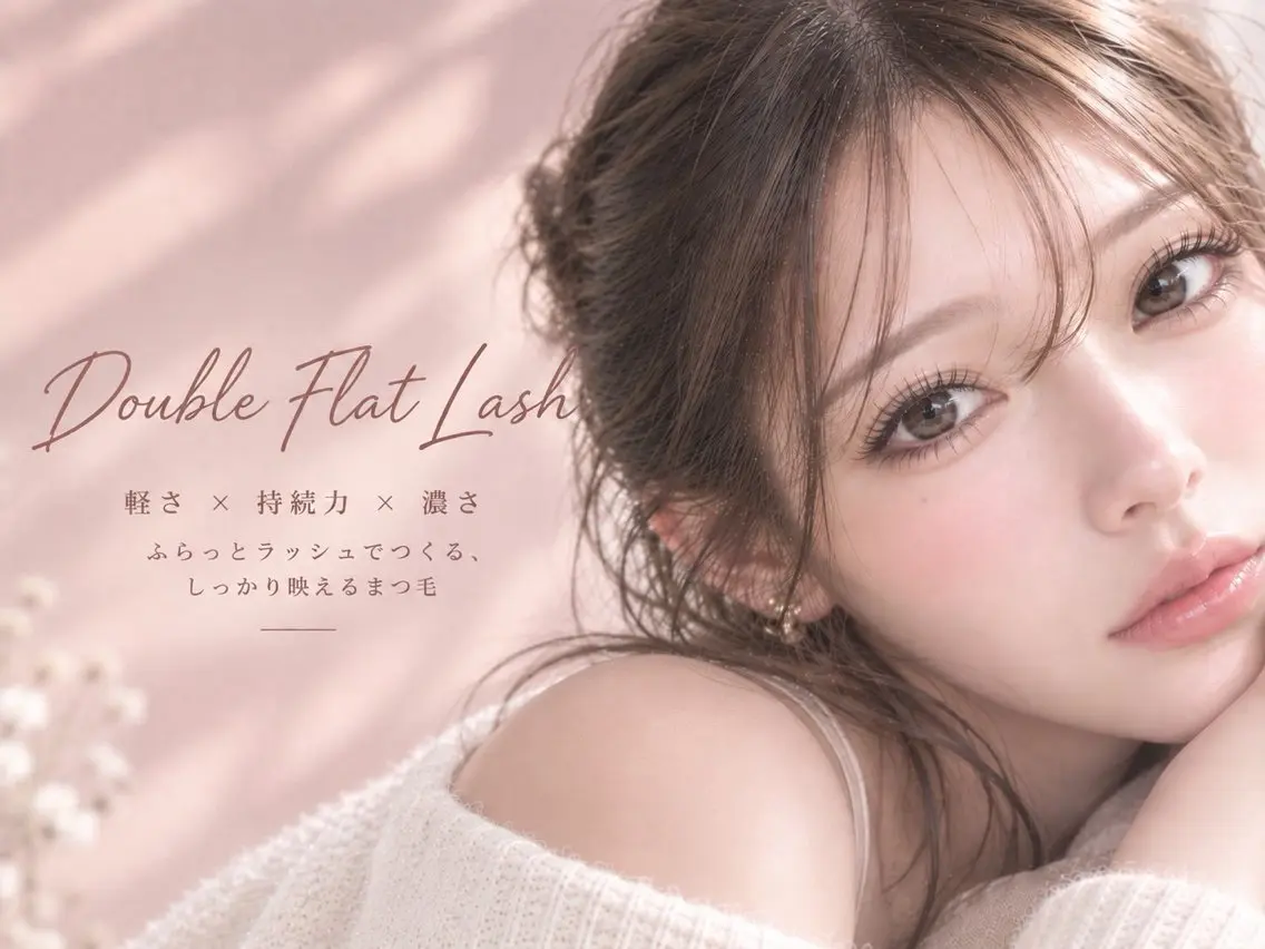 新規様限定✨ダブルフラットラッシュ80束(高濃度アイシャンプー＋ぷるぷるアイパックサービス）(束感orセパレート仕上げ）の写真