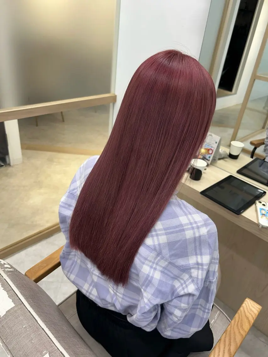 ロング カラー ブリーチ ピンクカラー カット ヘアカラー トリートメント 🍀秋山 桃子🍀のヘアスタイル