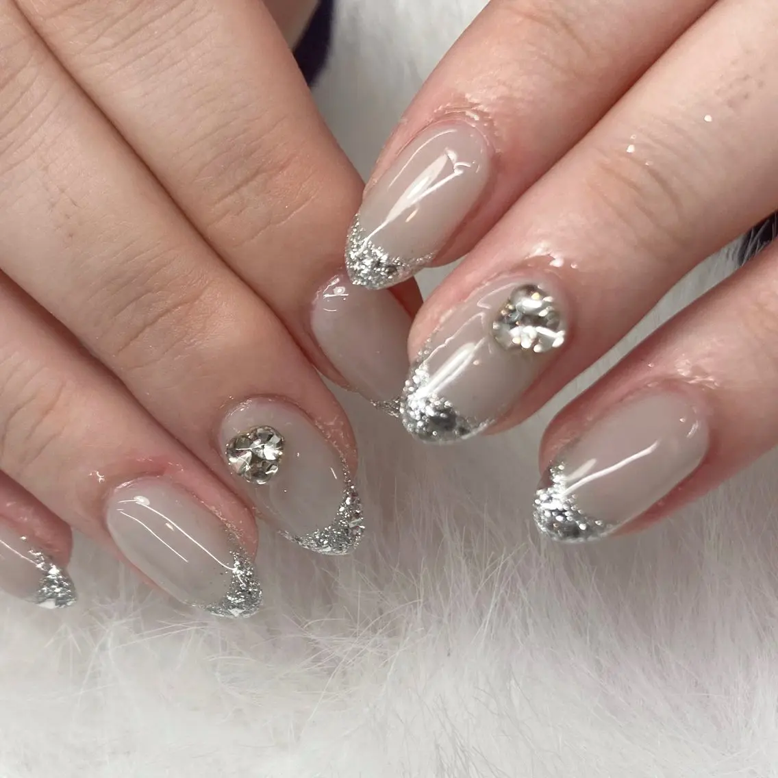 ネイル フレンチネイル ガラスフレンチ YO♥ nails  横浜駅のネイルデザイン