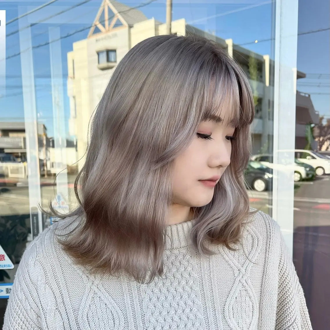 ミディアム ♡ナナコ♡ レイヤー /ブリーチ/艶髪のヘアスタイル
