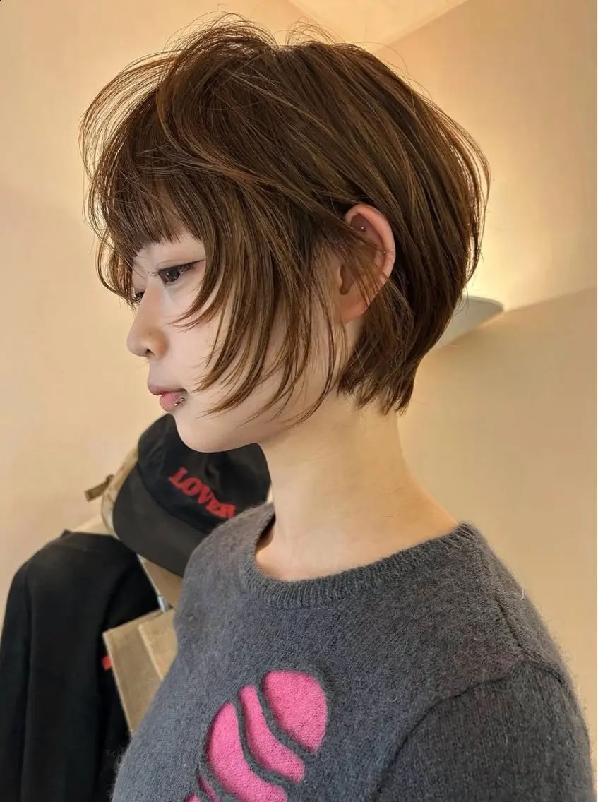 ショート カラー ヘアアレンジ キッズ ショートヘア 栄💗レイヤー｜ショ ートカット｜haruのヘアスタイル