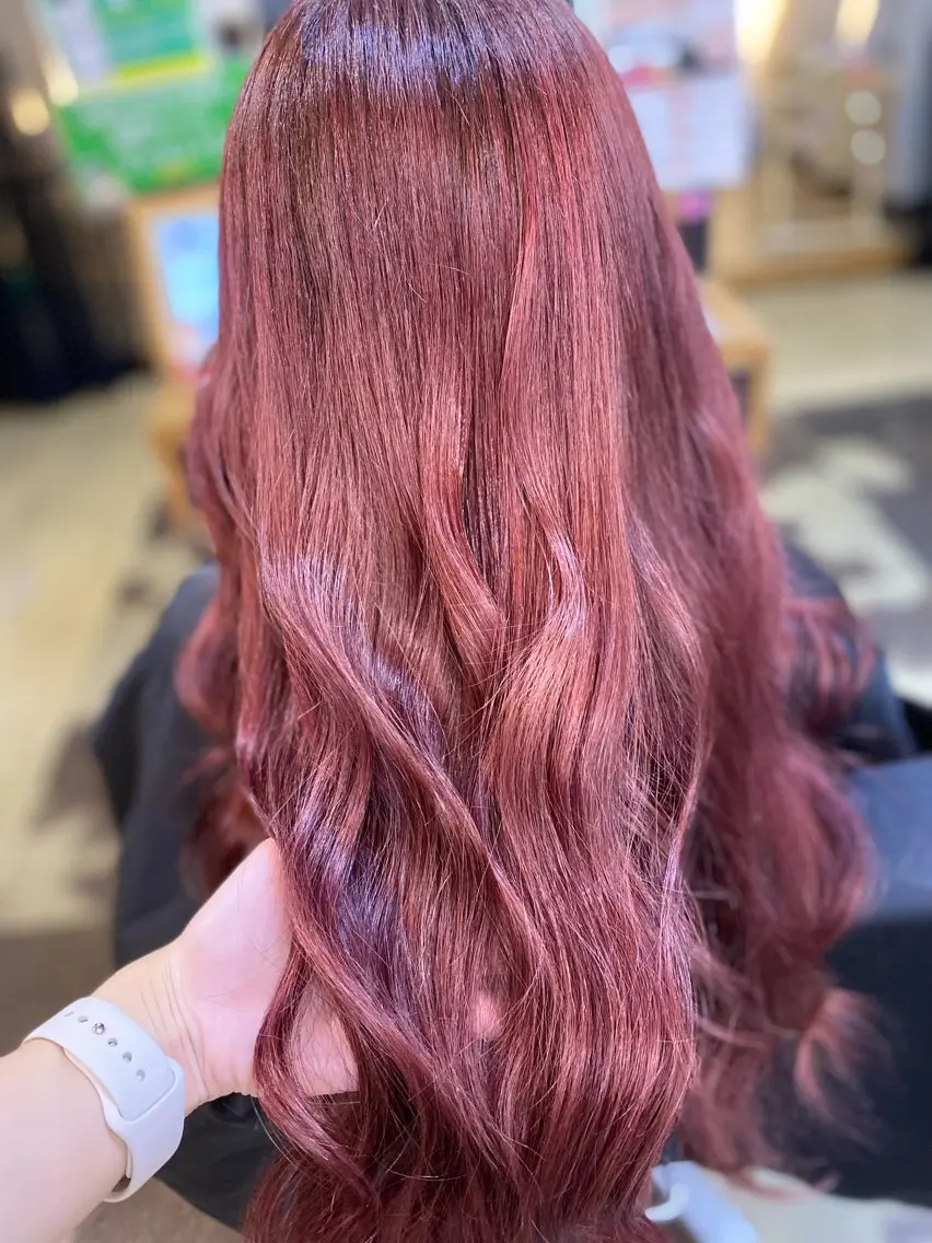 カラー ピンクカラー ヘアカラー トリートメント BRAS ナカガワのヘアスタイル