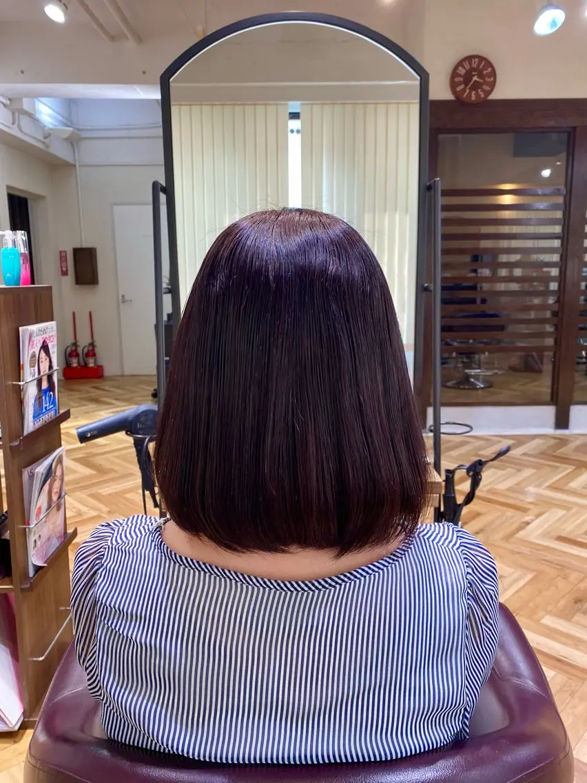 【先着30名様限定】黄ばみを抑えた透明感あるラベンダーブラウン💟プチトリートメント+コテ巻き無料の写真