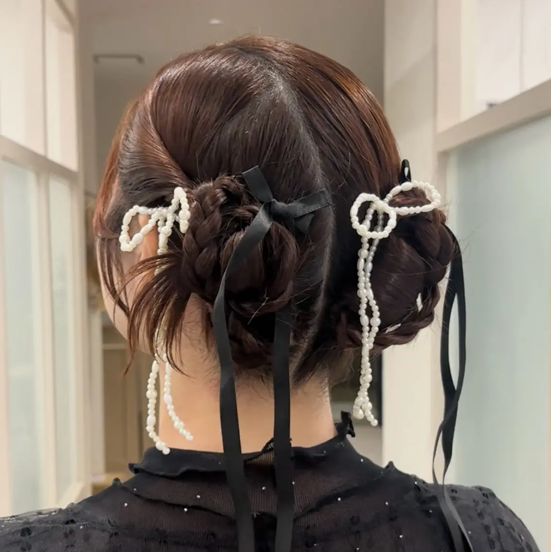 ミディアム ヘアセット ヘアアレンジ🪽🎀 艶カラー/天王寺のヘアスタイル