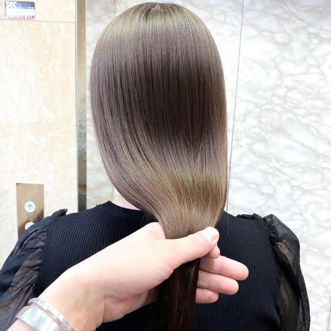 ロング カラー ヘアアレンジ ベージュカラー ショコラベージュ ロング ヘアカラー トリートメント 山崎 澪 レイヤーカット/大宮のヘアスタイル