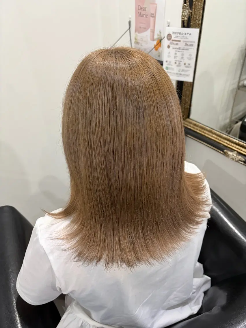 ミディアム ヘアカラー 田中 沙織のヘアスタイル