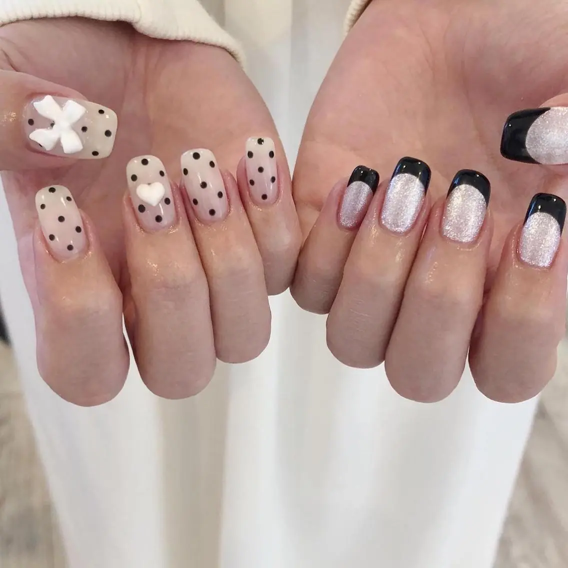 ネイル ドット ハンドネイル 【岐阜💅🏻】 オトナ可愛い🤍🪄のネイルデザイン