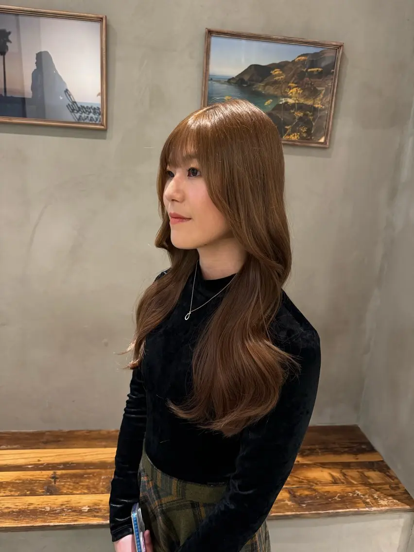 セミロング カット ヘアカラー トリートメント 新宿/顔周りカット +レイヤー=しずく♩のヘアスタイル