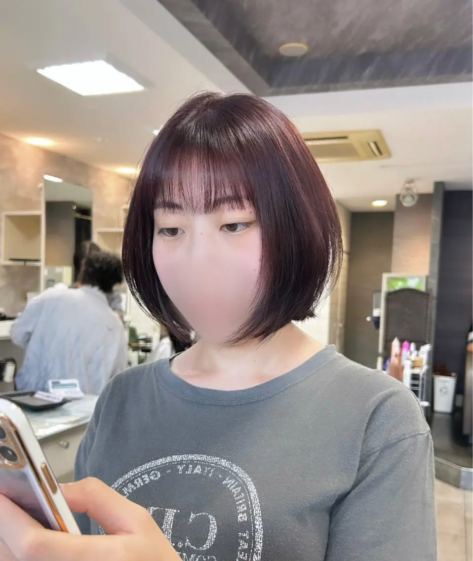 ミディアム カット ヘアカラー レイヤー/艶髪カラー 森本くるみのヘアスタイル